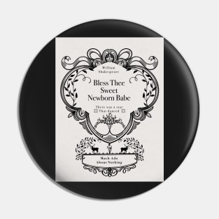 Shakespeare Newborn Quote| Silhouette Buck| Literature Nursery| Victorian Frame| Folk Art Pin