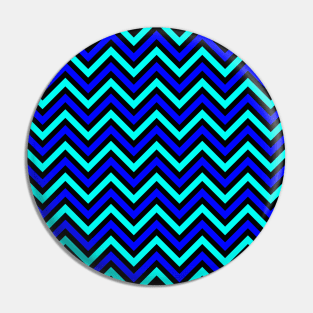 Zigzag Lines - Cyan Blue Pin