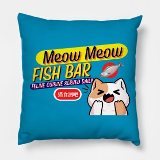 Meow Meow Fish Bar - Anime Cat Pillow