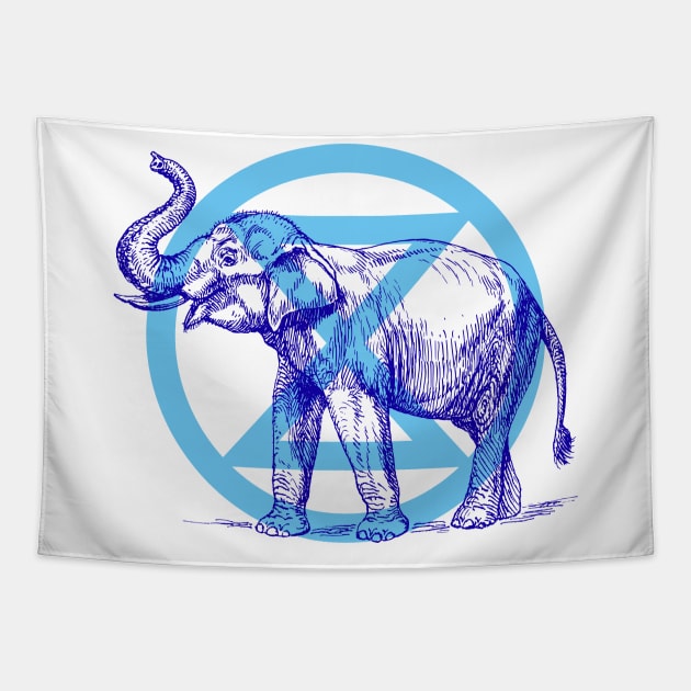 Extinction Rebellion - Elephant Tapestry by creativewrld