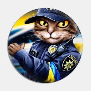 Ukrainian Cat Policeman Pin