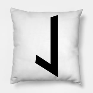 J – Greek Mythology - Black Letter J Pillow