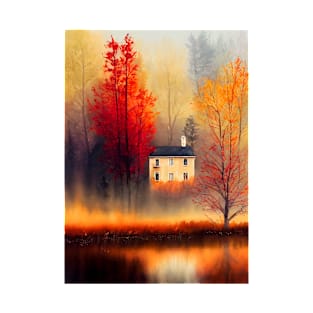 Colorful Autumn Landscape Watercolor 12 T-Shirt