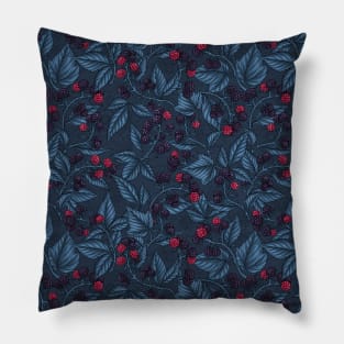 Blackberries on navy Pillow