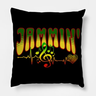 Jammin' Reggae Music Pillow