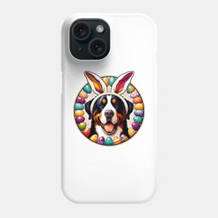 Greater Swiss Mountain Dog Celebrates Easter with Joy Phone Case