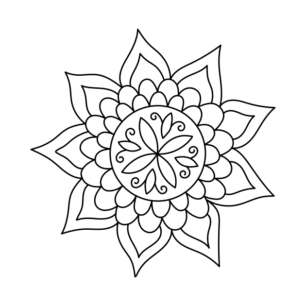 Monochrome Bloom - Mandala Flower by annagrunduls