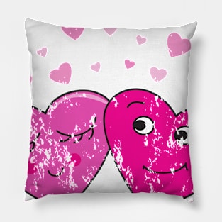 Retro Vintage Grunge Valentine's Day Pillow