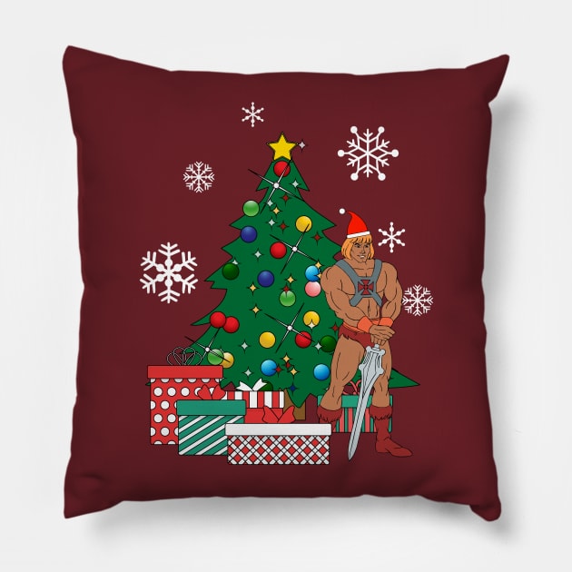 He Man Around The Christmas Tree Pillow by Nova5