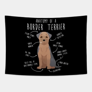 Border Terrier Blue and Tan Dog Anatomy Tapestry