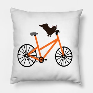 Bat On A Bicycle Pillow