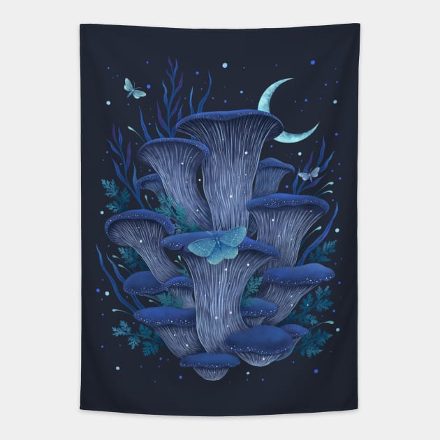 Blue Oyster Tapestry by Episodic Drawing