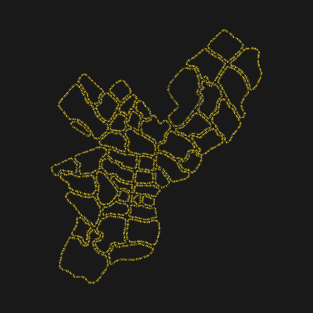 Philadelphia Zipcode Map (yellow) T-Shirt