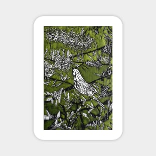 Australian Bird Woodcut 1 (Olive Green) Magnet