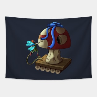 A cute Fairy with mushroom friends Tapestry