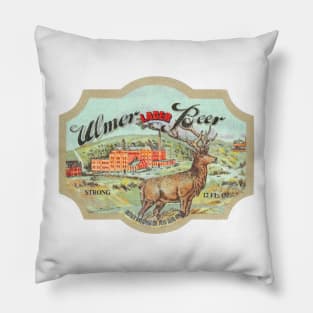 Ulmer Lager Strong Beer Retro Defunct Breweriana Pillow