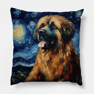 Leonberger Starry Night Pillow