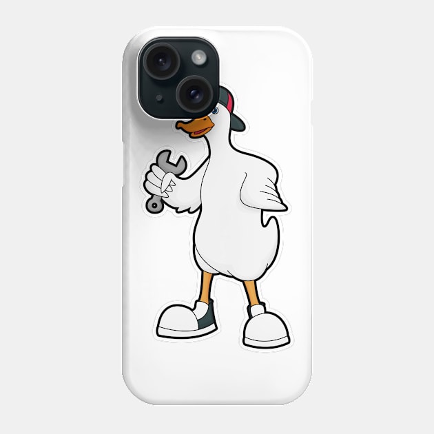 Duck as Craftsman with Tool & Cap Phone Case by Markus Schnabel