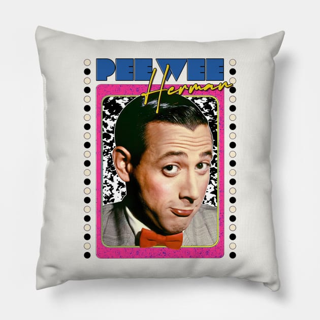 Pee Wee Herman --- Retro 90s Style Fan Art Pillow by DankFutura