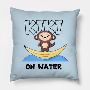 Cute Summer Kawaii Monkey On Banana Boat Original Cartoon Pillow