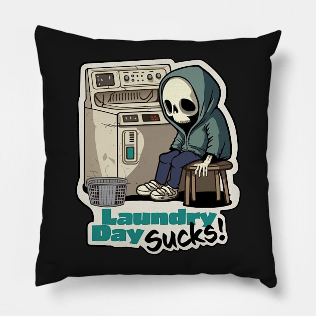 Laundry Day Sucks Pillow by SquishyKitkat