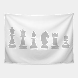 Modern Minimalist Chess Piece Tapestry