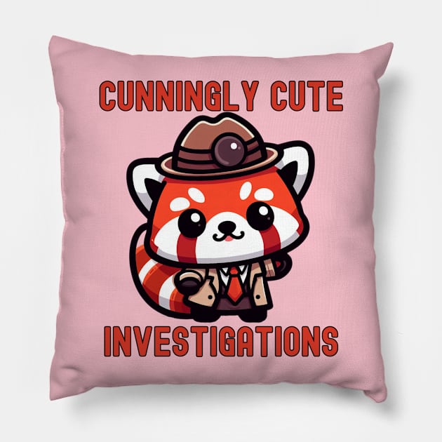 Red panda  detective investigator Pillow by Japanese Fever