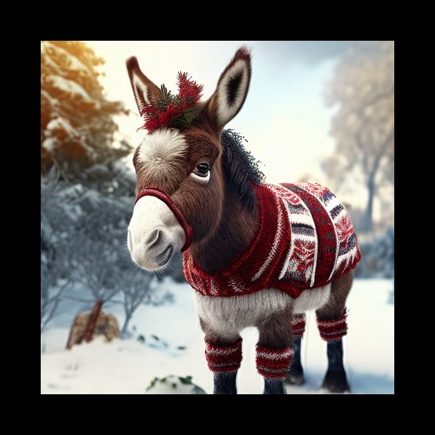 Cute Christmas Donkey by Art8085