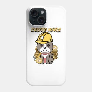 Cute grey dog is a crypto miner Phone Case