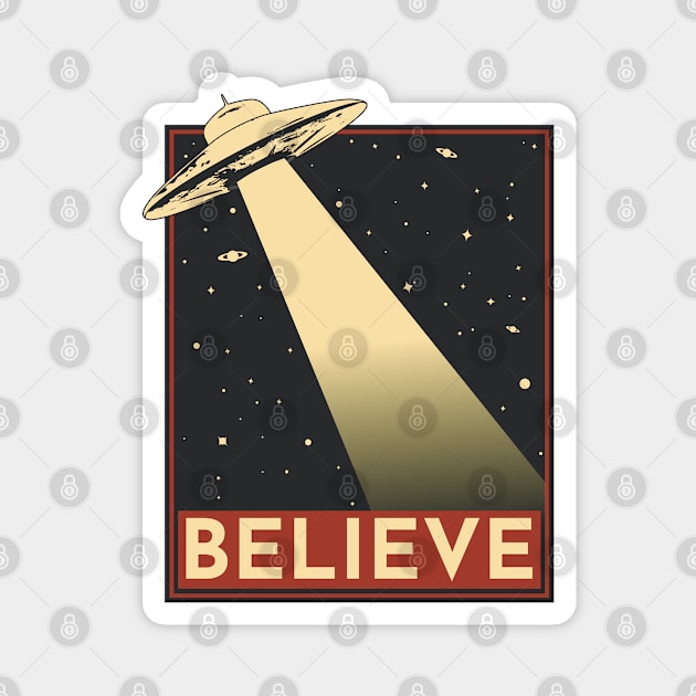 Believe UFO Magnet by TKsuited