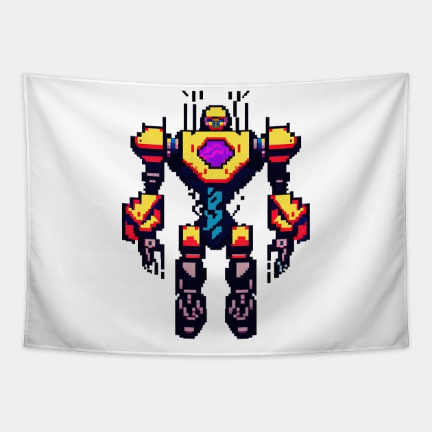 Space robot retro pixel art Tapestry by D.A.P