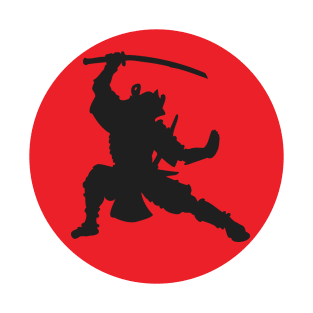 Samurai with Japanese Red Sun T-Shirt