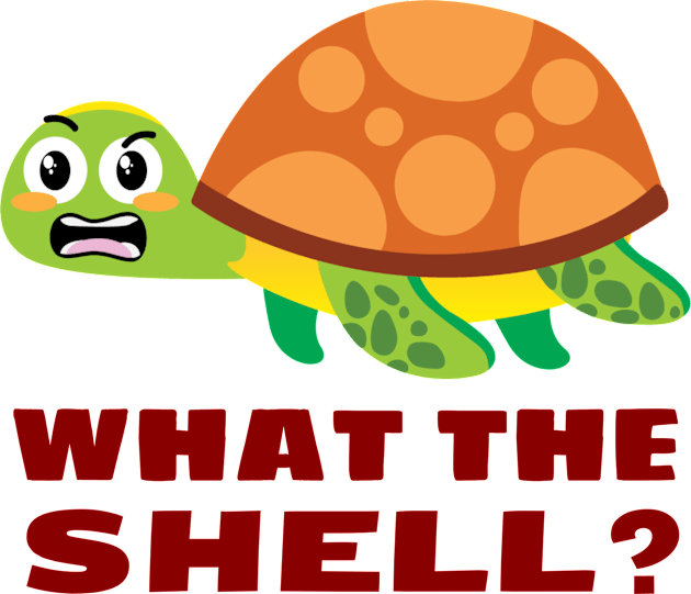 What the Shell? - Turtle Pun Kids T-Shirt by Allthingspunny