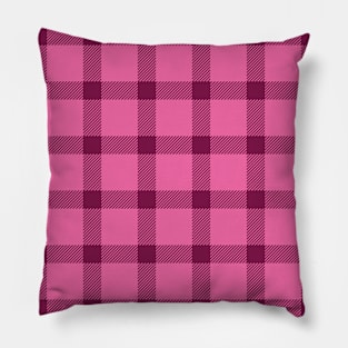 Valentine's retro tartan simple check burgundy pink Pillow