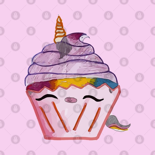 AriCorn88 Rainbow Unicorn Cupcake by AriCorn88