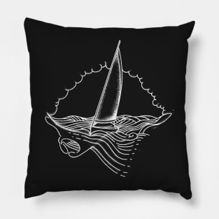 Manta Ray meets Sailboat Pillow