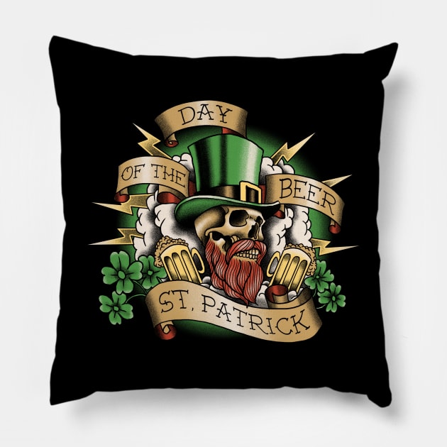 Saint Patrick Tattoo Pillow by akawork280