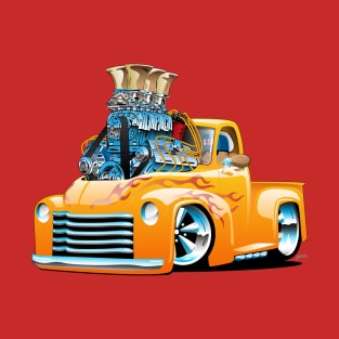 American Classic Hot Rod Pickup Truck Cartoon T-Shirt