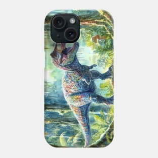 Artistic fantasy illustration of an Allosaurus dinosaur Phone Case