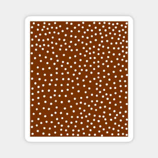 White Polka Dot Spots on Chocolate Pattern Magnet