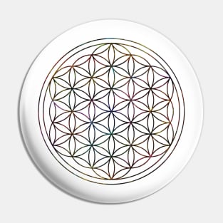 Flower of Life on White Pin