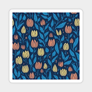 Colorful Tulips vintage Magnet