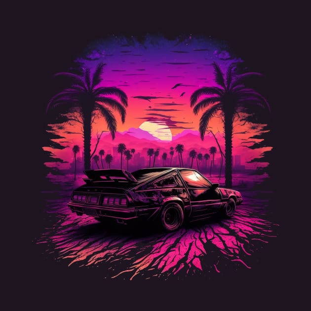 Retro Car in Synthwave Style by Snoe