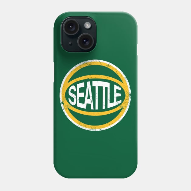 Seattle Retro Ball - Green 1 Phone Case by KFig21