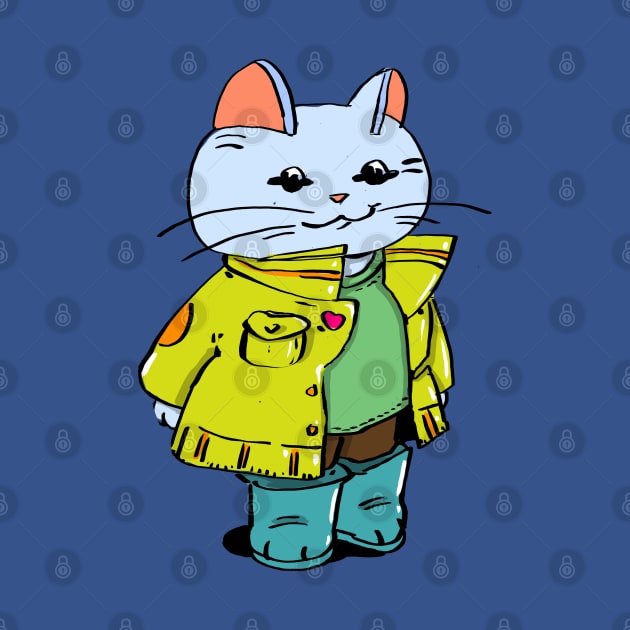 Xmas Raincoat Kitty by Lambdog comics!