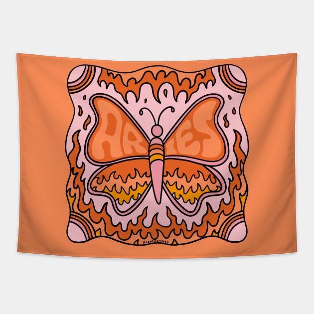 Aries Butterfly Tapestry by Doodle by Meg