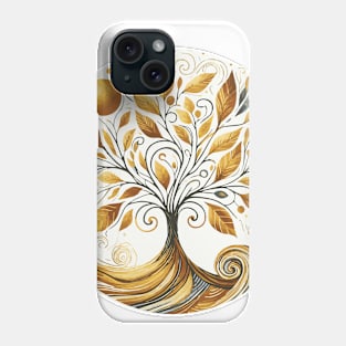 Swirly Gold Tree of Life Phone Case