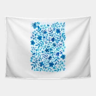 Indigo Floral Blue pattern Tapestry