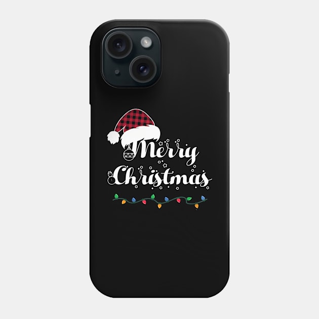 Merry Christmas Lights Buffalo Red Plaid Santa Hat Xmas Holiday Phone Case by Sincu