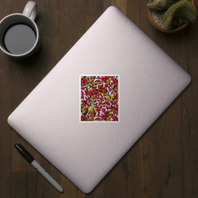 Birds and dog rose hips - Wild Rose Hips - Sticker